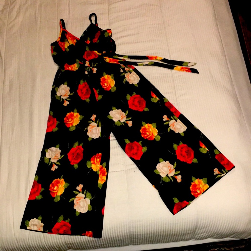 Stilletto’s Black Floral Jumpsuit